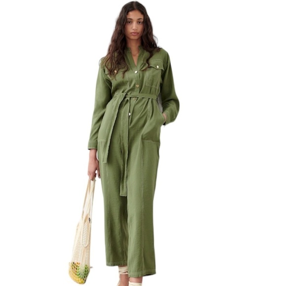 Zara Pants - Zara Jumpsuit With Contrasting Topstitch Small NWT